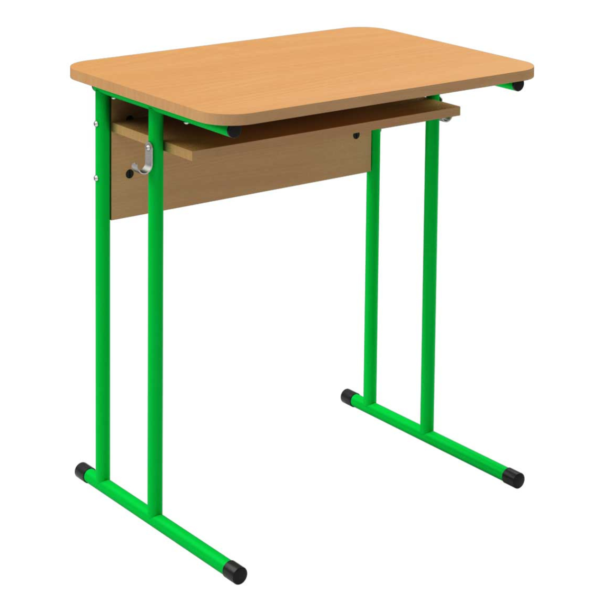 Учнівський стіл з полицею, 1-місний, каркас - кругла металева труба, ростова група №6, АЛМАНТ, 700х500х760 мм.